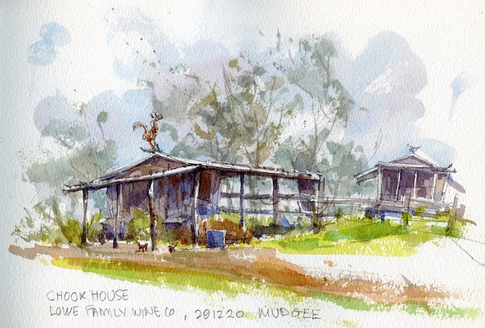 Chook house at Lowe Family Wine Co