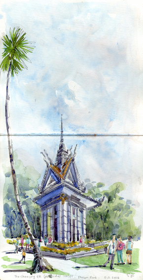 Memoral Stupa at Choeung Ek Genocidal Center